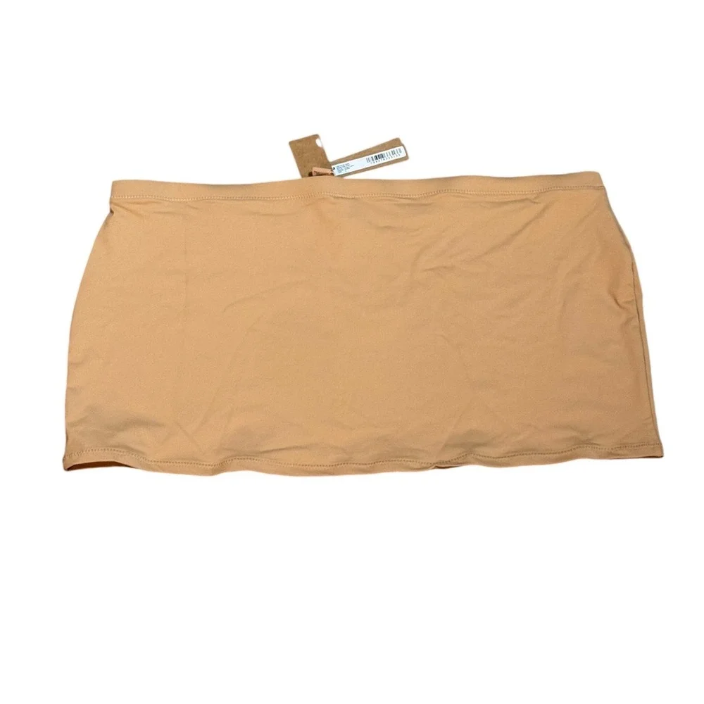 SKIMS Recycled Swim Micro Mini Skirt Ochre Tan Brown CU-SKT-Womens Large L